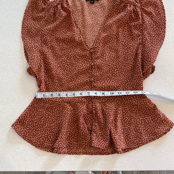 Papermoon Blouse – Size M, Brown with Abstract Dot Print, 100% Polyester - Picture 5 of 11